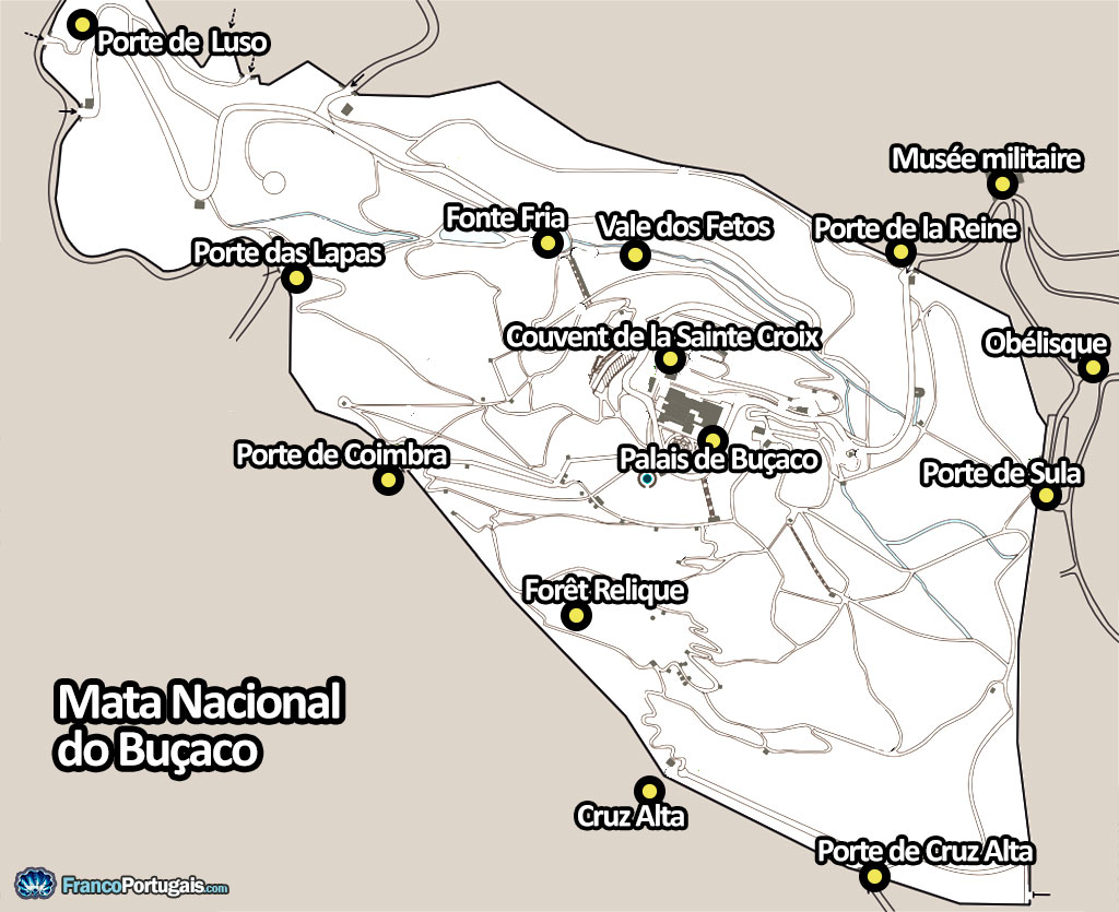 Plan de la forêt de Buçaco