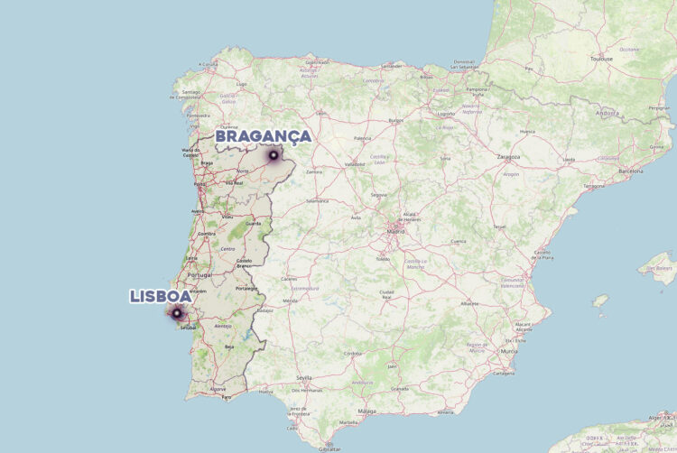 Situation géographique de Bragance