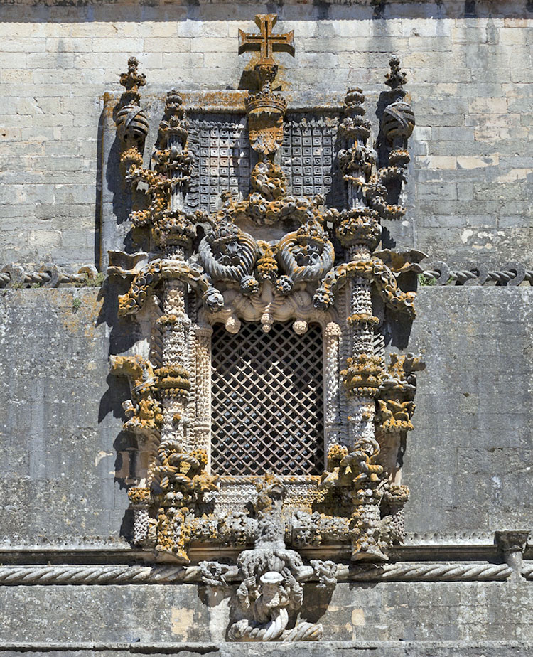 Fenêtre de la façade occidentale du Couvent du Christ, Tomar