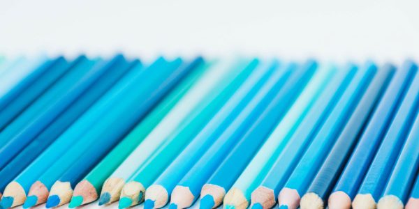 crayons bleus