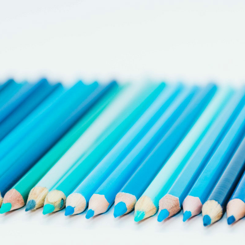 crayons bleus