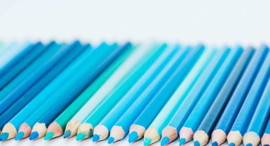crayons bleus