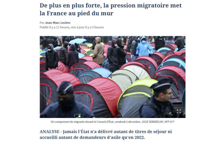 
Média français, avec un article anxiogène sur les migrants.