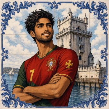 Indien portugais devant la Tour de Belém